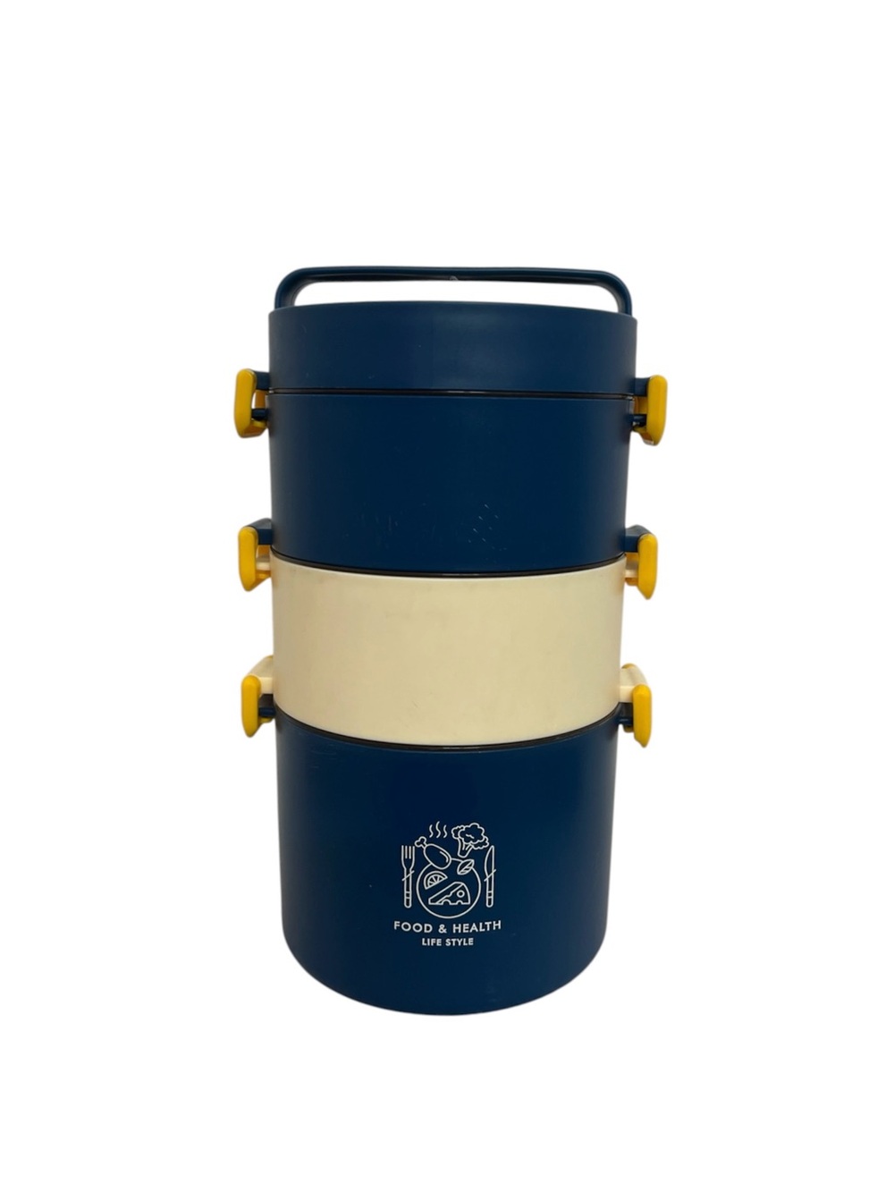 Blue Stainless Steel Stackable Lunch Box 3 Tier